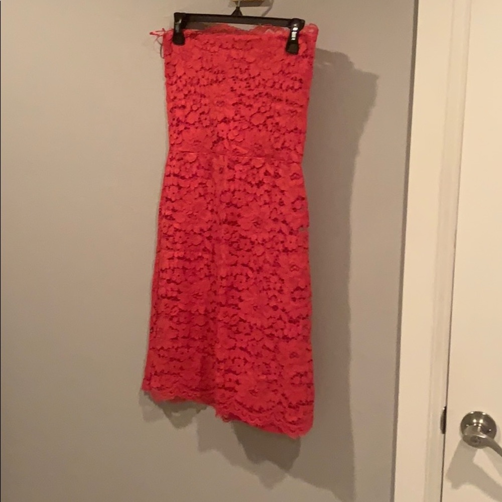 Zara off shoulder dress in coral